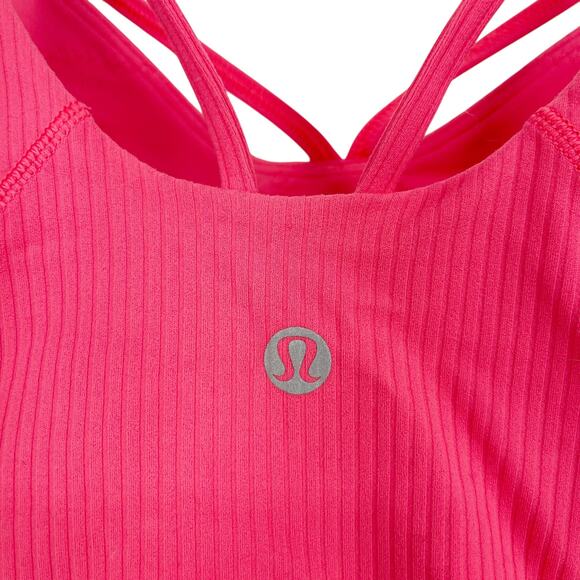 Lululemon Align Strappy Ribbed Tank Top Size 2 A/B Cup Glaze Pink Pilates RARE - Picture 5 of 7